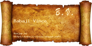 Babaji Vince névjegykártya